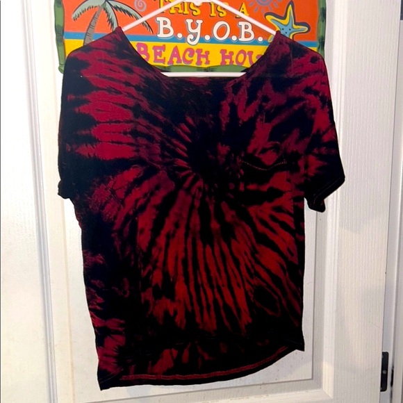 Soft Red and Black Tie-Dye T-Shirt - Picture 2 of 4